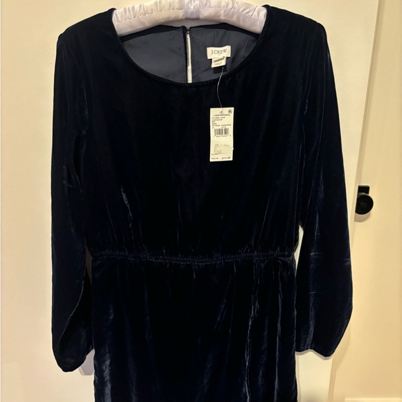 SOLD! J Crew Factory Navy Blue Velvet Tulip Hem Dress Size 6 - Picture 5 of 8